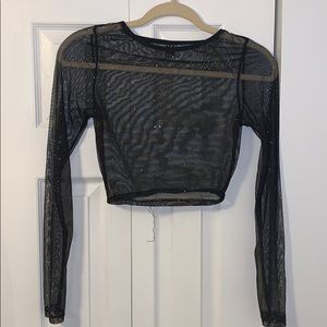 Windsor 🖤 Black Sheer Sparkly Crop Top